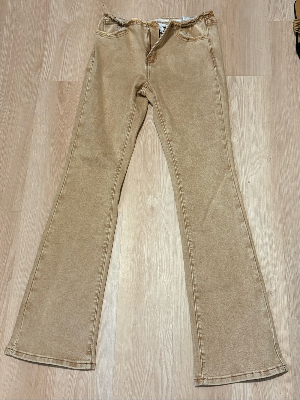 Fashion Nova Women’s Tan Flare Jeans